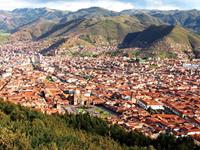 Stunning views over Cusco in Peru.